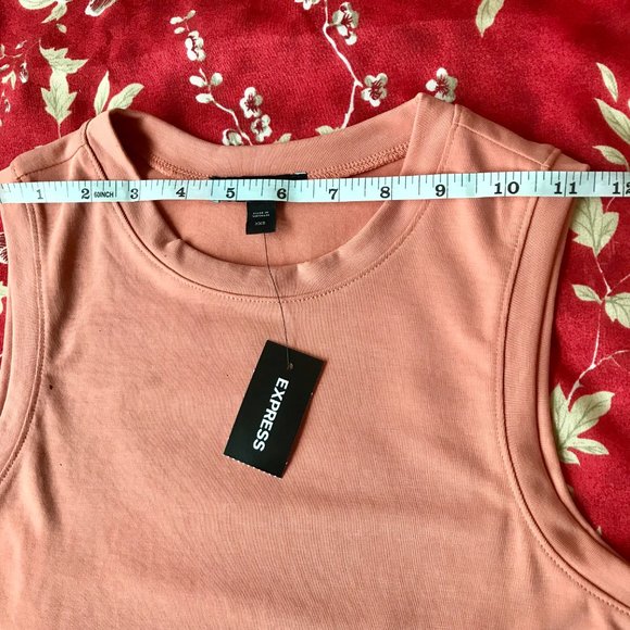 *NWT* Silky Sueded Jersey Cropped Muscle Tank - Terra Cotta - Size XXS - Express - Picture 12 of 14